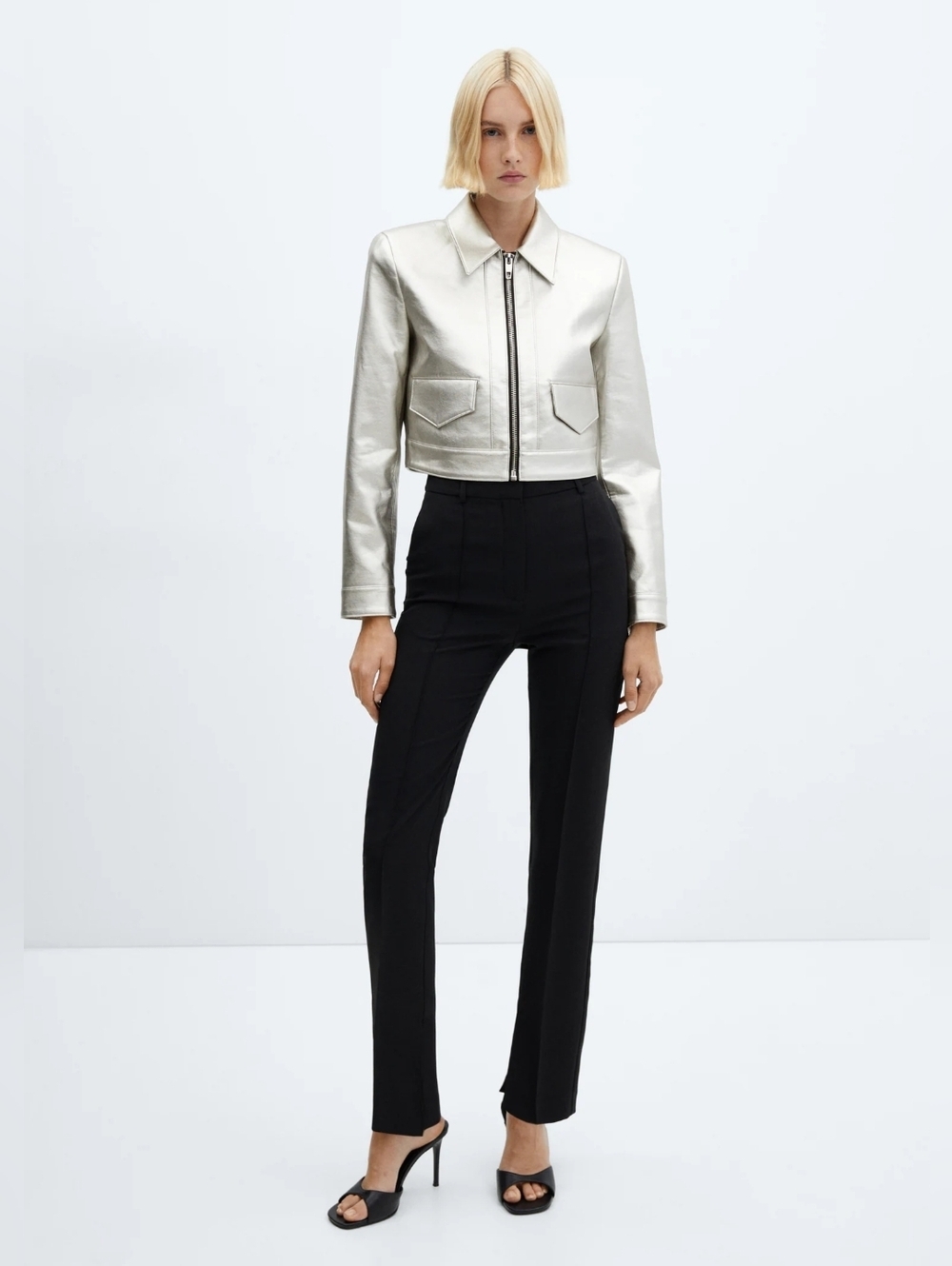 Mango Metallic cropped jacket - Picture 8 of 11